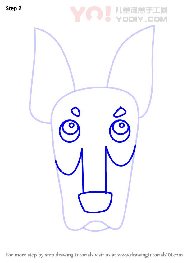 图片[3]-学习如何为孩子们绘制Doberman Dog Face（儿童的动物面孔）-YO儿童创意手工网