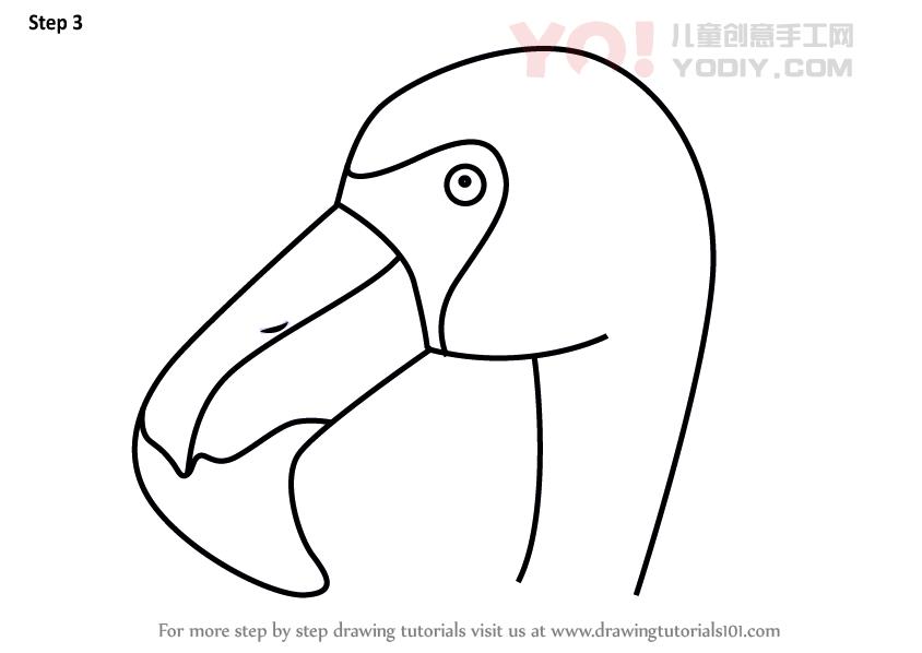 图片[4]-学习如何为孩子们绘制火烈鸟面孔（孩子们的动物面孔）-YO儿童创意手工网