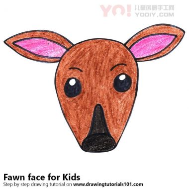 学习如何为孩子们画一只小鹿（儿童脸部）-优优资源