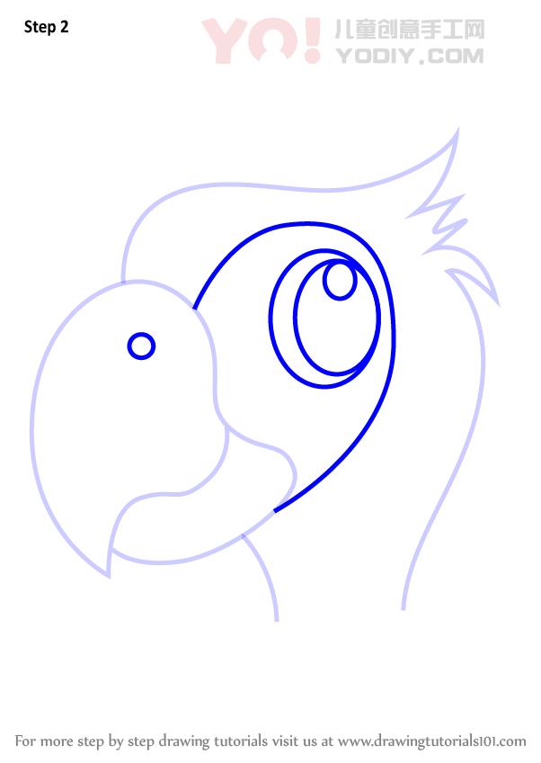 图片[3]-学习如何为孩子们绘制鹦鹉面孔（儿童的动物面孔）-YO儿童创意手工网