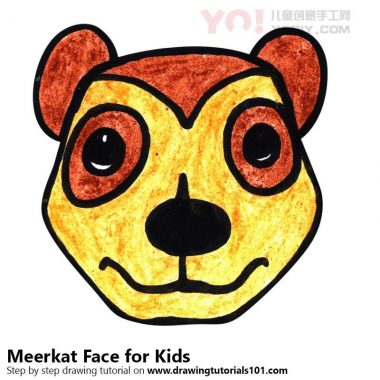 学习如何为孩子们绘制猫鼬面孔（儿童脸部）-优优资源