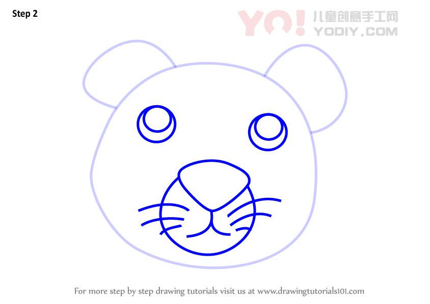 图片[3]-学习如何为孩子们绘制豹纹（儿童的动物面孔）-YO儿童创意手工网