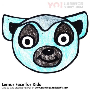 学习如何为孩子们绘制狐猴面孔（儿童脸部）-优优资源