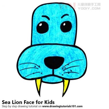学习如何为孩子们画一张海狮脸（儿童脸部）-优优资源