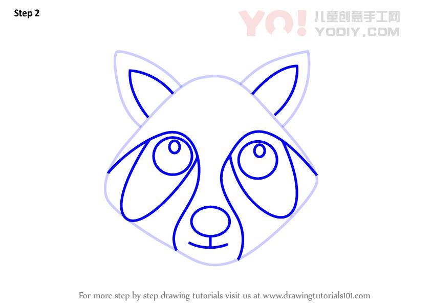图片[3]-学习如何为孩子们绘制浣熊面孔（儿童脸部）-YO儿童创意手工网