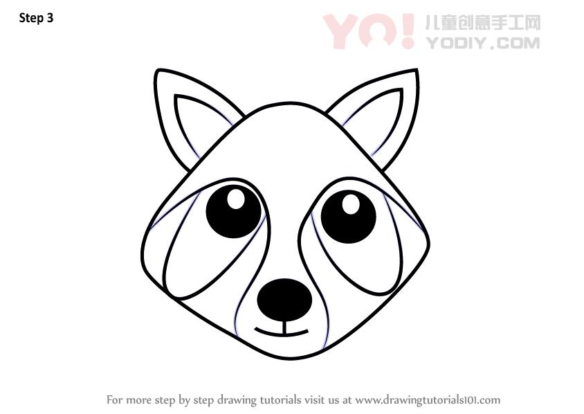 图片[4]-学习如何为孩子们绘制浣熊面孔（儿童脸部）-YO儿童创意手工网