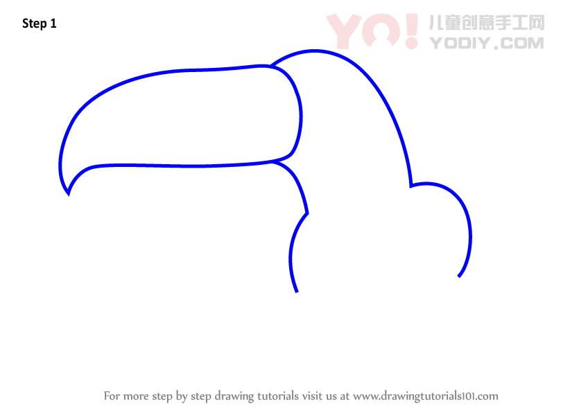 图片[2]-学习如何为孩子们绘制Toucan（儿童动物）-YO儿童创意手工网