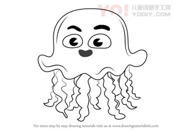 学习如何为孩子绘制水母（儿童动物）-优优资源