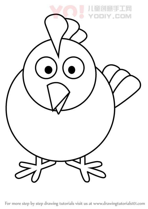 图片[1]-学习如何为孩子们画母鸡（儿童动物）-YO儿童创意手工网