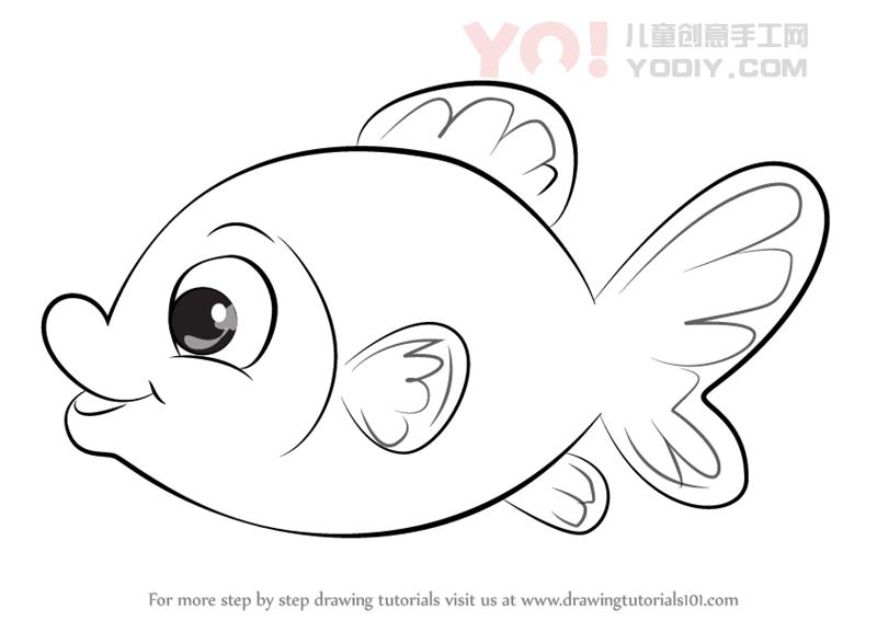 图片[1]-学习如何轻松绘制金鱼（儿童动物）-YO儿童创意手工网