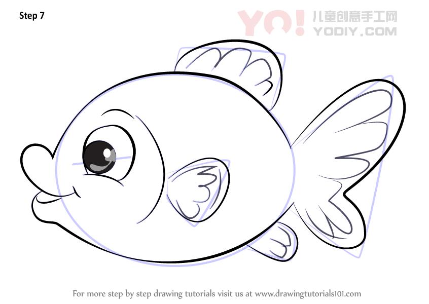 图片[8]-学习如何轻松绘制金鱼（儿童动物）-YO儿童创意手工网