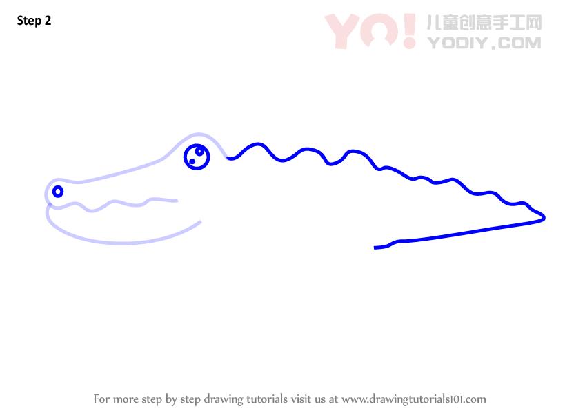 图片[3]-了解如何为孩子绘制鳄鱼（儿童动物）-YO儿童创意手工网
