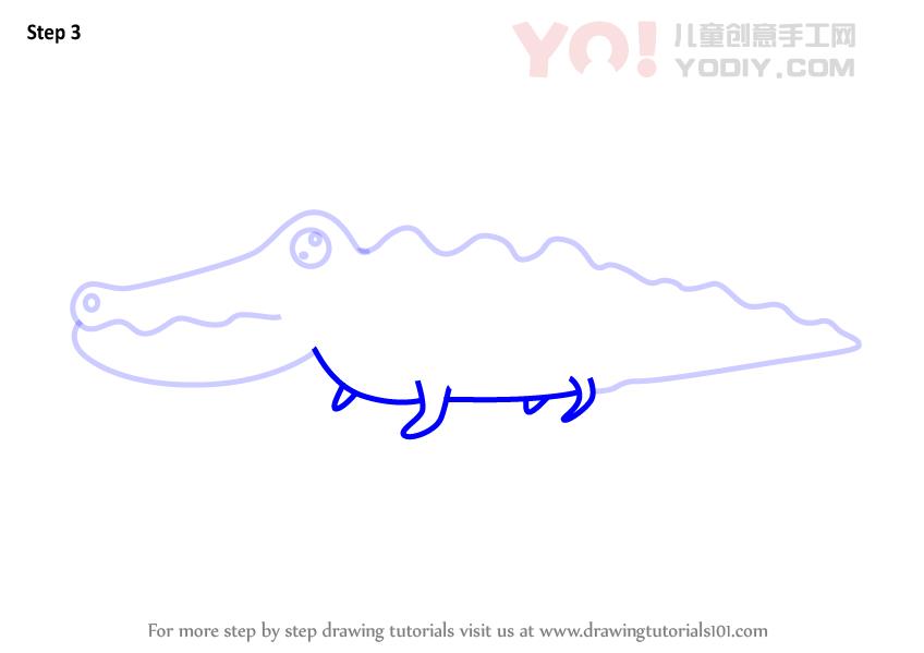 图片[4]-了解如何为孩子绘制鳄鱼（儿童动物）-YO儿童创意手工网