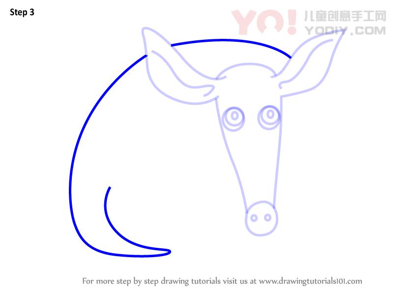 图片[4]-学习如何为孩子们绘制AARDVark（儿童动物）-YO儿童创意手工网