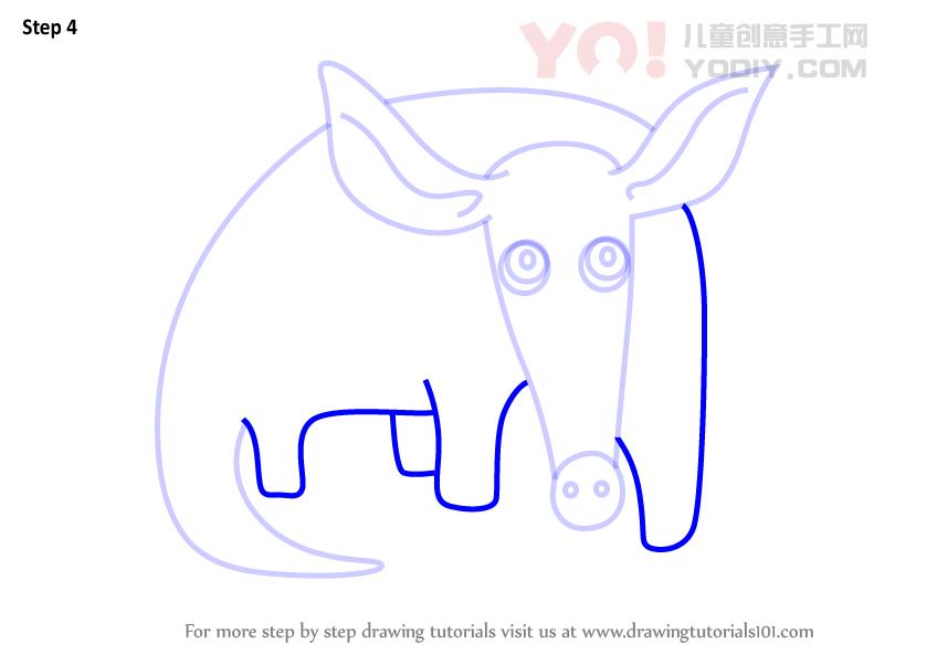 图片[5]-学习如何为孩子们绘制AARDVark（儿童动物）-YO儿童创意手工网