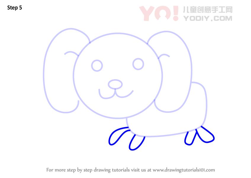 图片[6]-学习如何为孩子们画一只狗（儿童动物）-YO儿童创意手工网