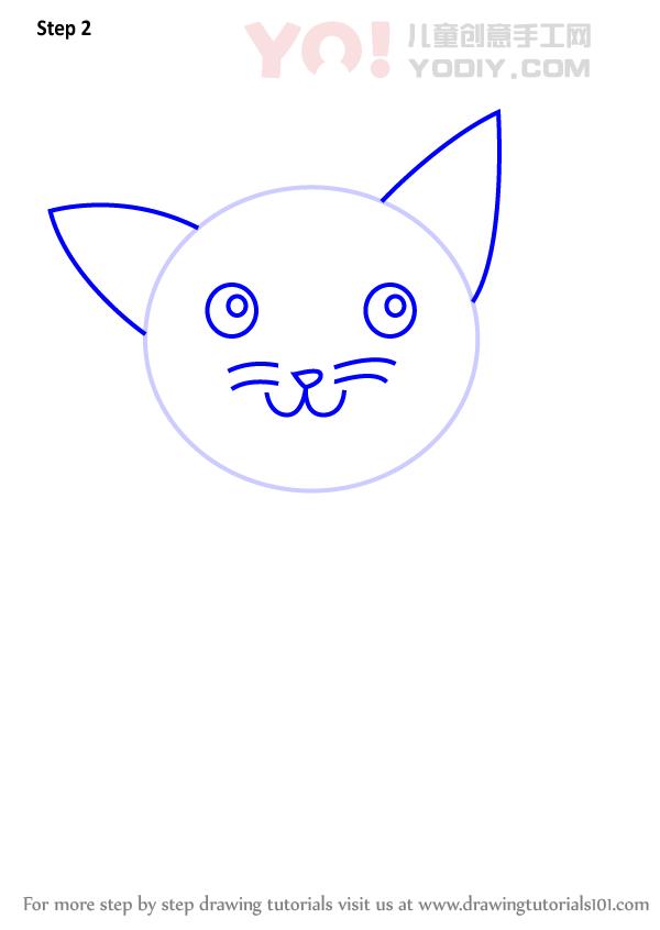 图片[3]-学习如何为孩子们画一只猫（儿童动物）-YO儿童创意手工网