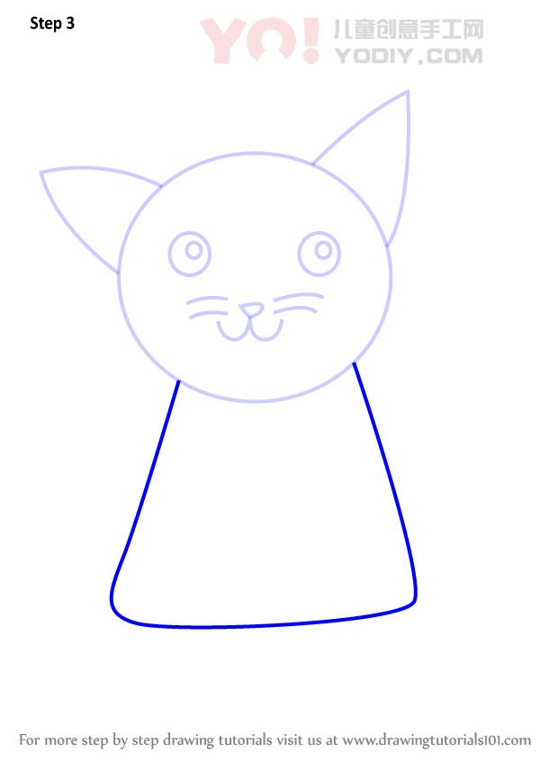 图片[4]-学习如何为孩子们画一只猫（儿童动物）-YO儿童创意手工网