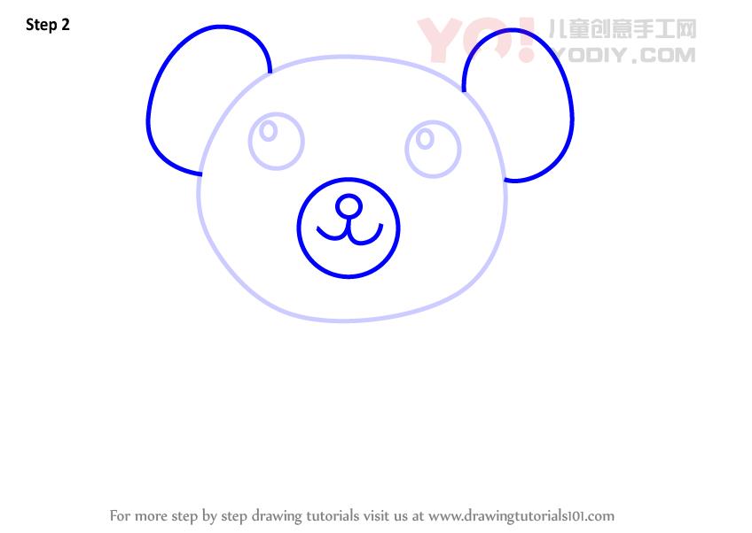 图片[3]-学习如何为孩子们画一只黑熊（儿童动物）-YO儿童创意手工网