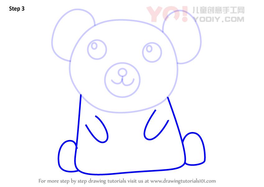 图片[4]-学习如何为孩子们画一只黑熊（儿童动物）-YO儿童创意手工网