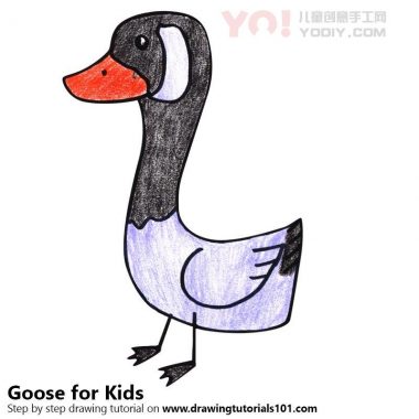 学习如何为孩子们画一只鹅（儿童动物）-优优资源