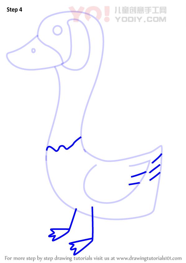 图片[5]-学习如何为孩子们画一只鹅（儿童动物）-YO儿童创意手工网
