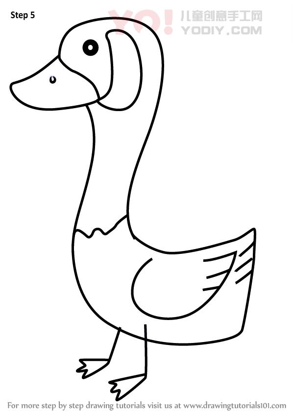图片[6]-学习如何为孩子们画一只鹅（儿童动物）-YO儿童创意手工网