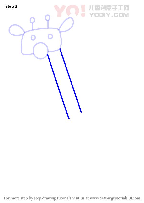 图片[4]-学习如何为孩子绘制一个长颈鹿（儿童动物）-YO儿童创意手工网