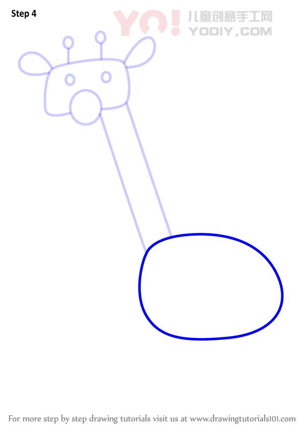 图片[5]-学习如何为孩子绘制一个长颈鹿（儿童动物）-YO儿童创意手工网