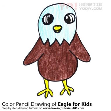 学习如何为孩子们画一只老鹰（儿童动物）-优优资源