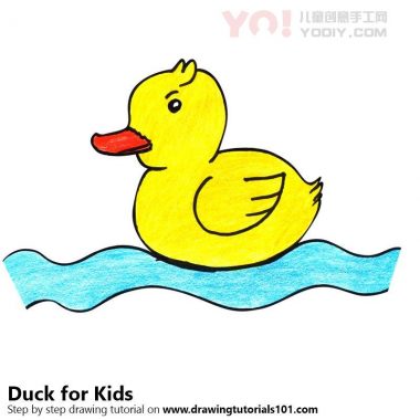 学习如何为孩子绘制鸭子（儿童动物）-优优资源
