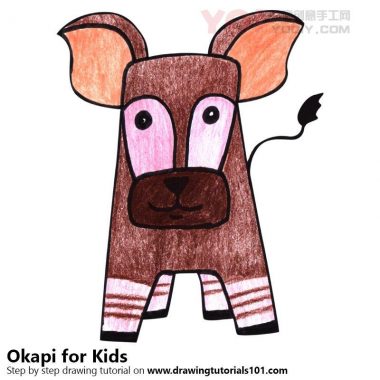 学习如何为孩子们绘制一个奥帕西（儿童动物）-优优资源