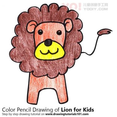 学习如何为孩子们吸引狮子（儿童动物）-优优资源