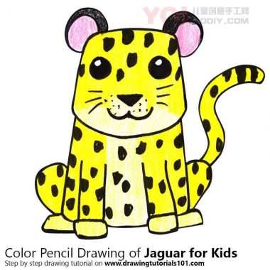 学习如何为孩子们绘制捷豹（儿童动物）-优优资源
