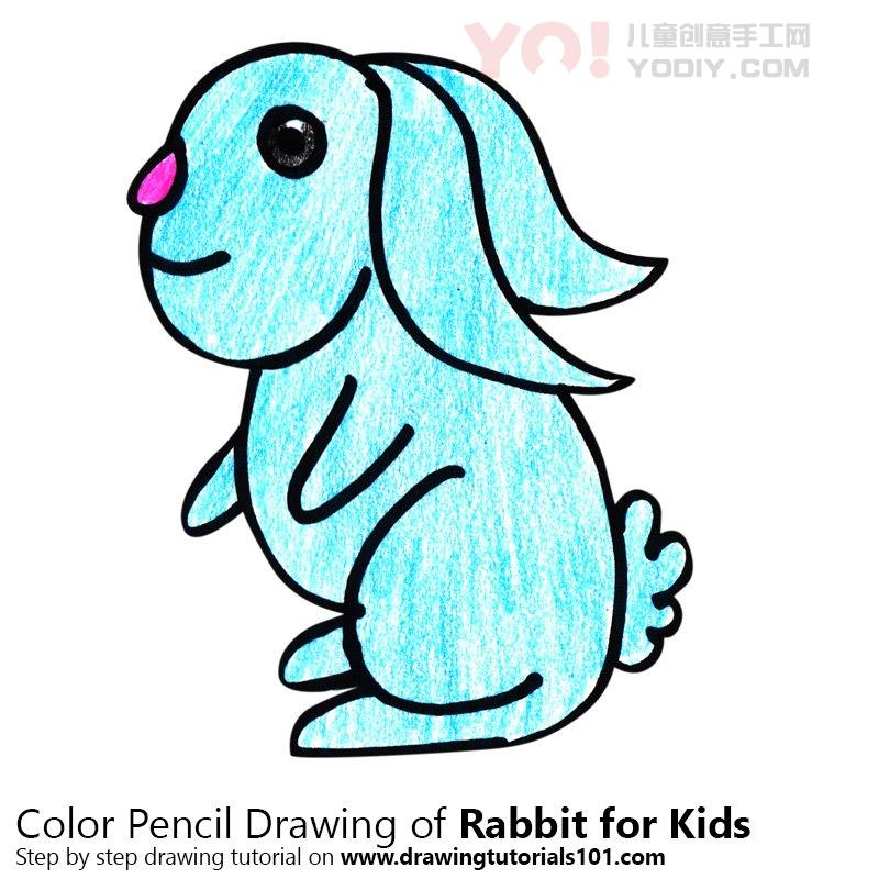 图片[1]-学习如何为孩子们画一只兔子（儿童动物）-YO儿童创意手工网