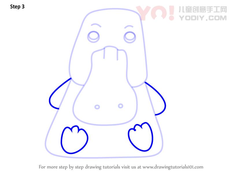 图片[4]-学习如何为孩子们绘制鸭嘴兽（儿童动物）-YO儿童创意手工网