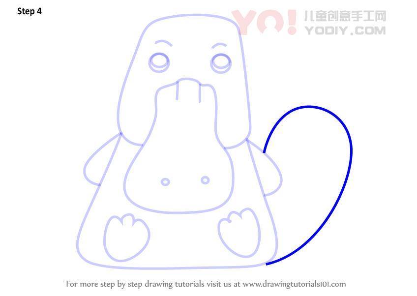 图片[5]-学习如何为孩子们绘制鸭嘴兽（儿童动物）-YO儿童创意手工网