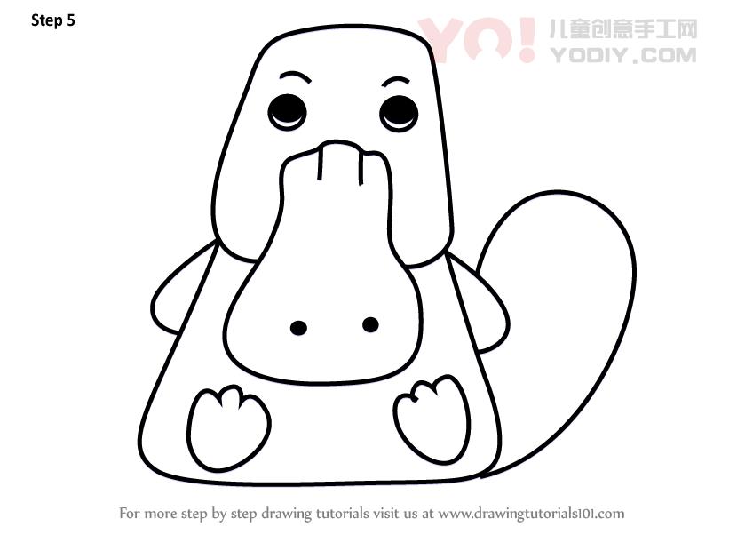 图片[6]-学习如何为孩子们绘制鸭嘴兽（儿童动物）-YO儿童创意手工网