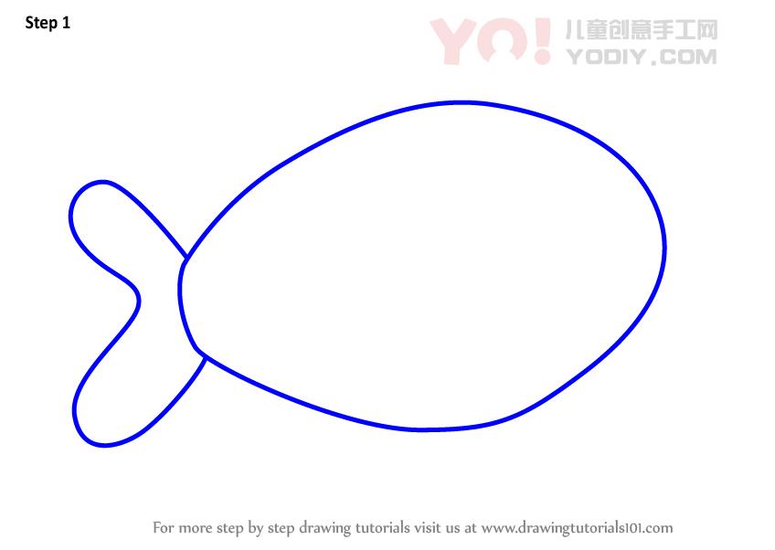 图片[2]-了解如何为孩子们绘制倒钩鱼（儿童动物）-YO儿童创意手工网
