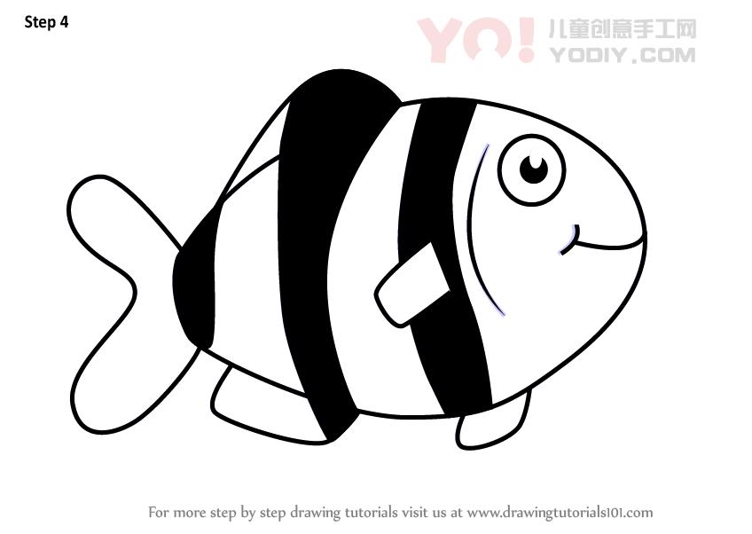 图片[5]-了解如何为孩子们绘制倒钩鱼（儿童动物）-YO儿童创意手工网