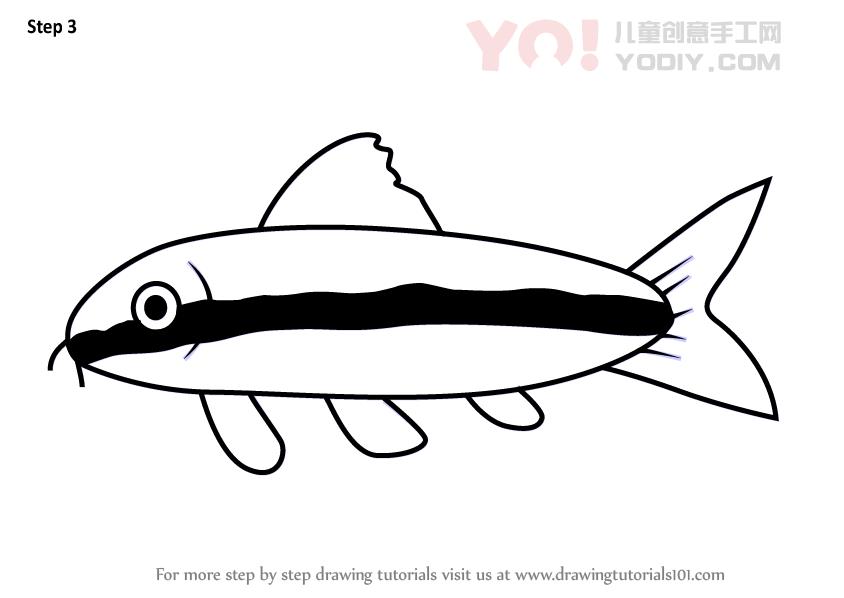 图片[4]-学习如何为孩子们绘制藻类鱼（儿童动物）-YO儿童创意手工网
