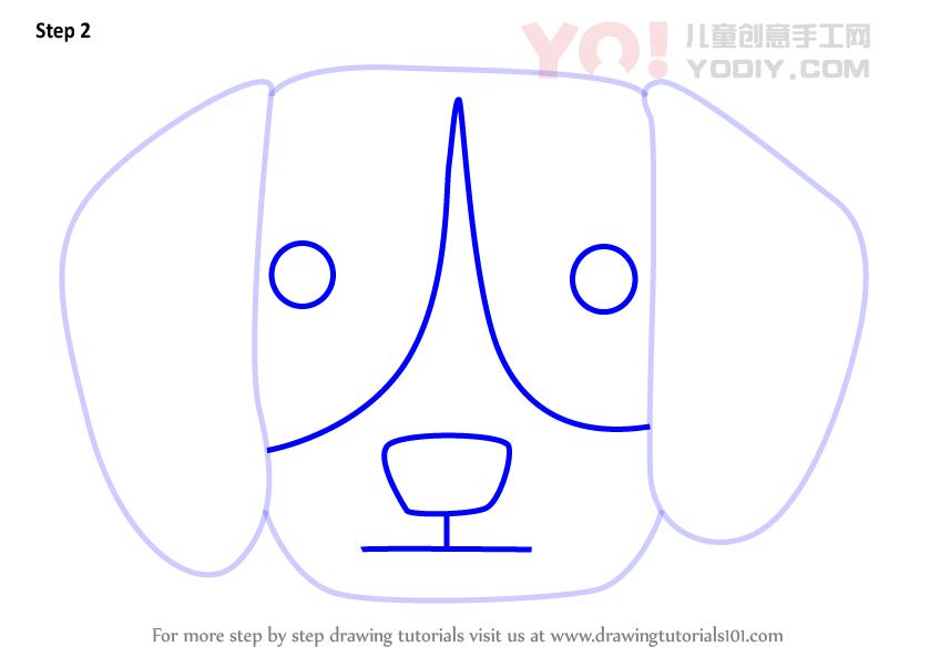 图片[3]-学习如何为孩子们画一只小猎犬（儿童动物）-YO儿童创意手工网
