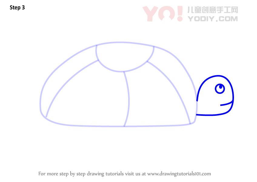 图片[4]-学习如何为孩子们画一只乌龟（儿童动物）-YO儿童创意手工网