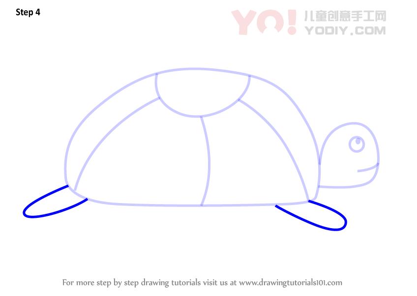 图片[5]-学习如何为孩子们画一只乌龟（儿童动物）-YO儿童创意手工网