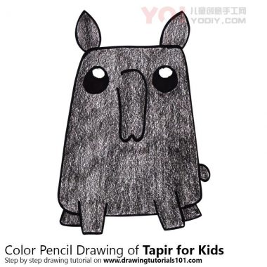 学习如何为孩子们绘制Tapir（儿童动物）-优优资源