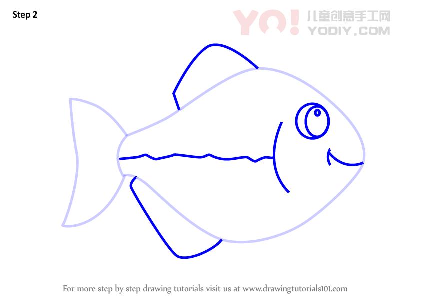 图片[3]-学习如何为孩子们画一条银鱼（儿童动物）-YO儿童创意手工网