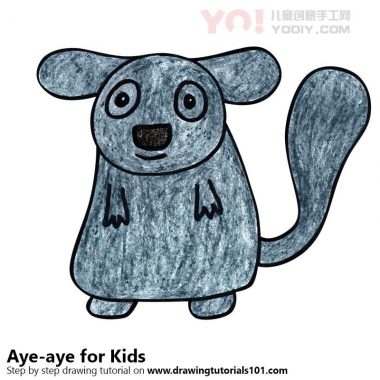 学习如何为孩子们绘制Aye-Aye（儿童动物）-优优资源