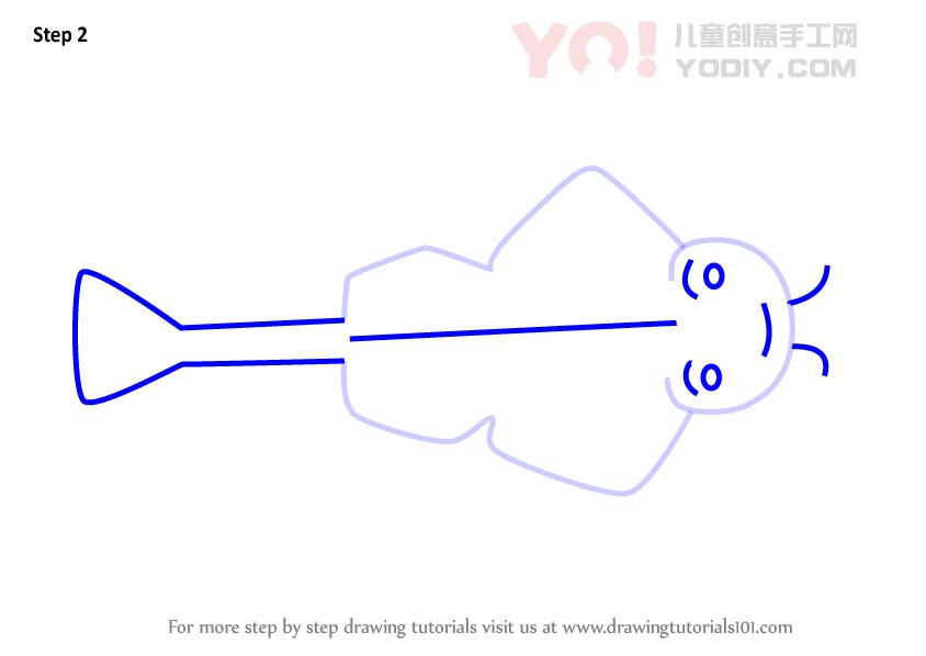 图片[3]-学习如何为孩子们画天使鲨（儿童动物）-YO儿童创意手工网