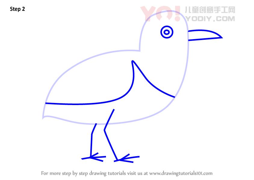 图片[3]-学习如何为孩子们绘制一个普通的矶鹬鸟（儿童动物）-YO儿童创意手工网