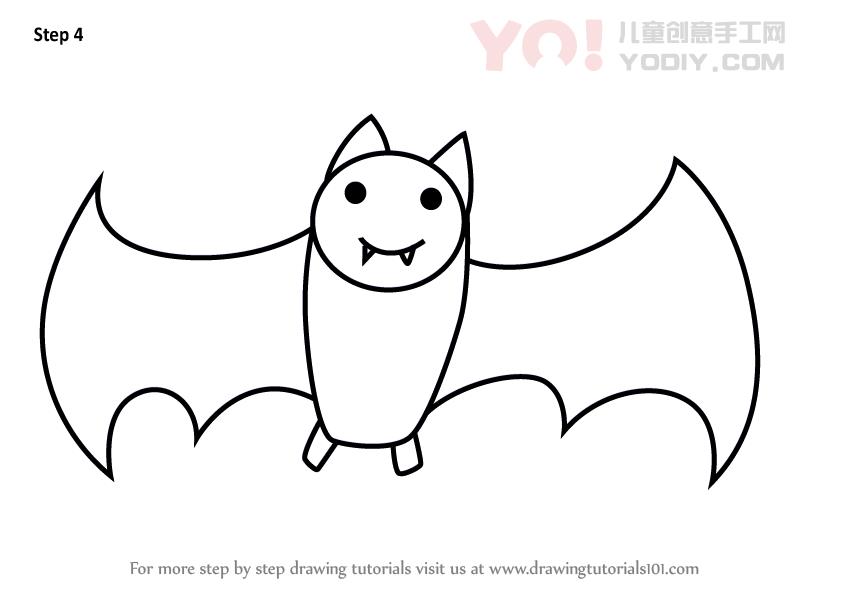 图片[5]-学习如何为孩子们绘制蝙蝠（儿童动物）-YO儿童创意手工网